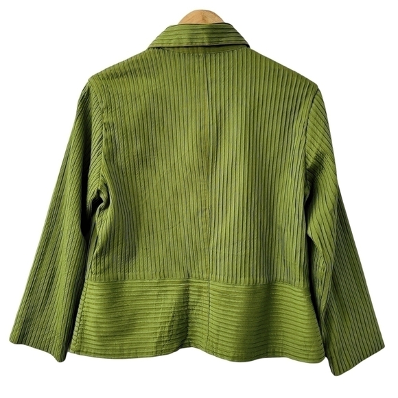 FITTED Textured Ribbed Blazer SZ 8 Chico's Jacket - Picture 4 of 14